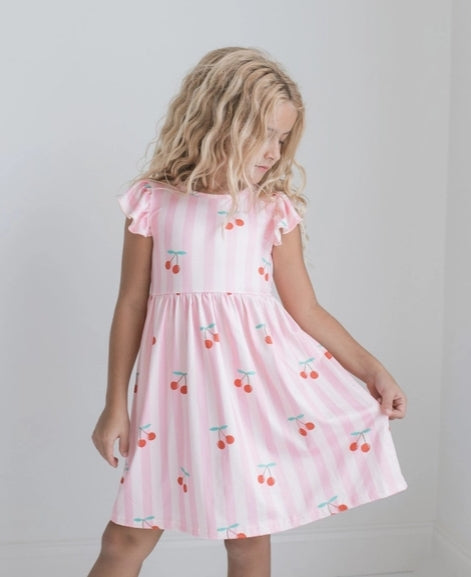 Pink Stripe Cherry Dress