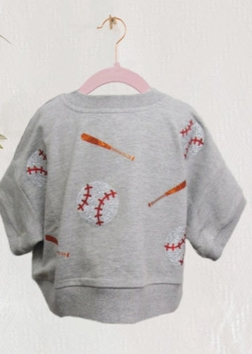 Baseball Glitter Sweatshirt
