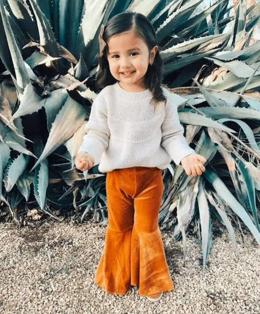 Burnt Orange Velour Flares