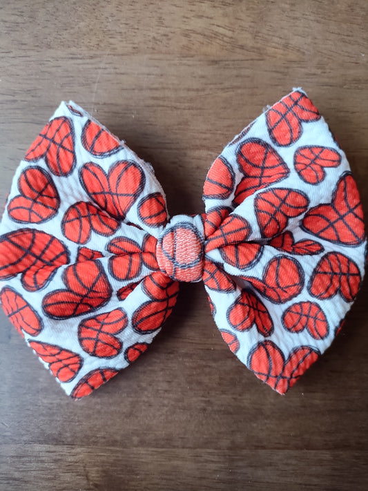 Basketball Heart Bow