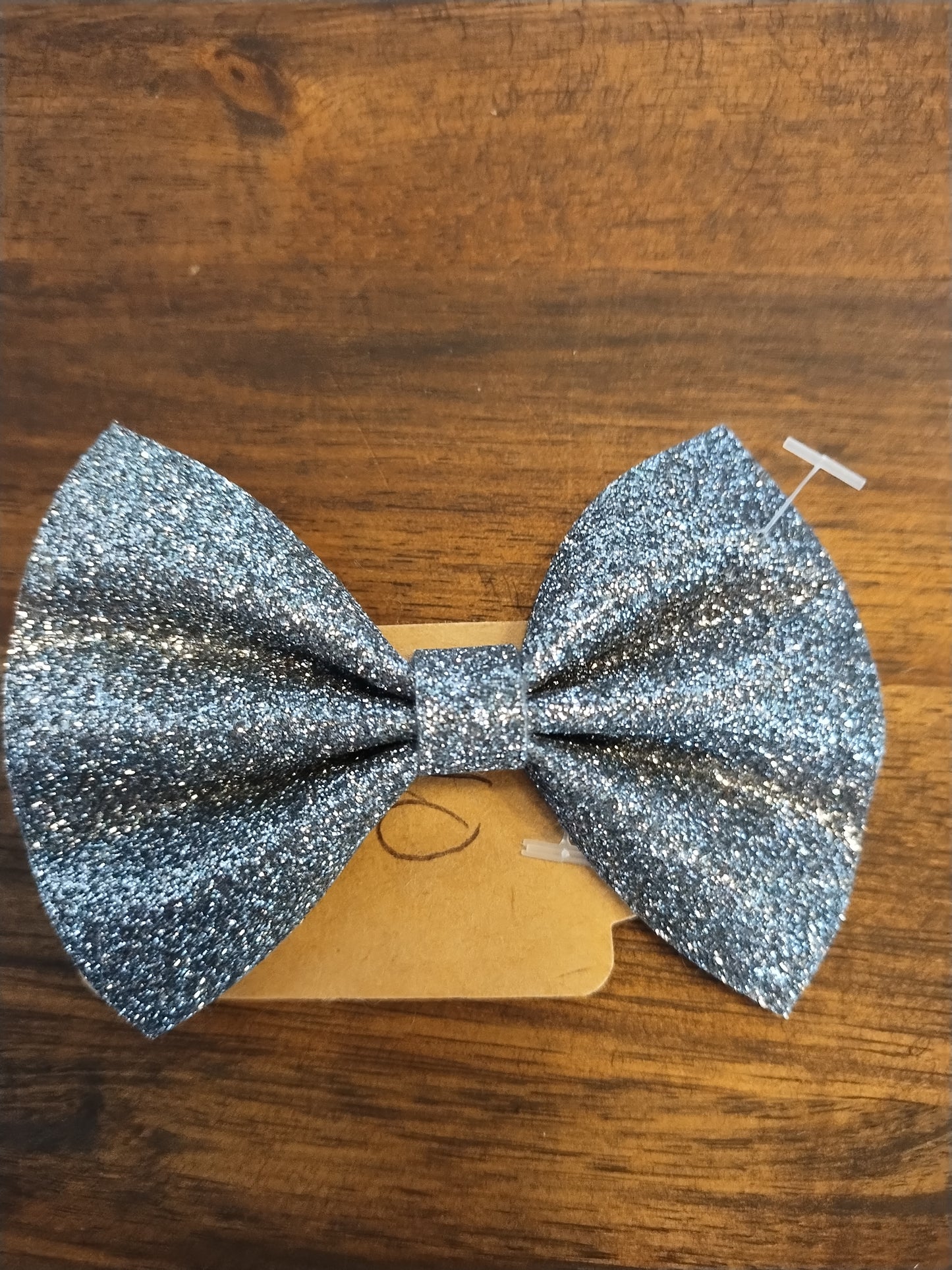 Charcoal Glitter Bow