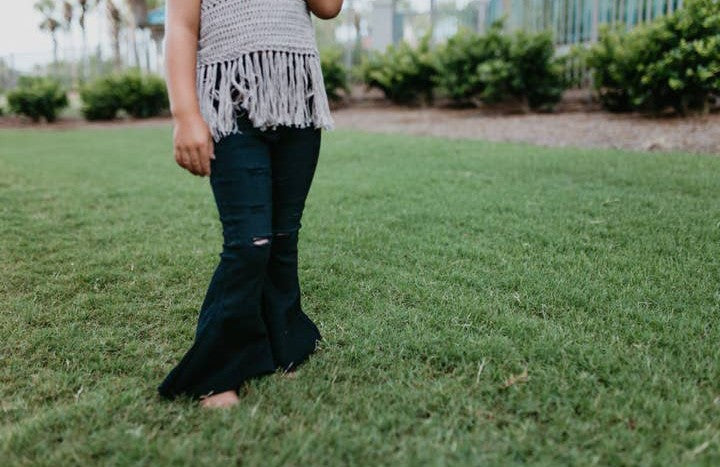 Black Distressed Flares