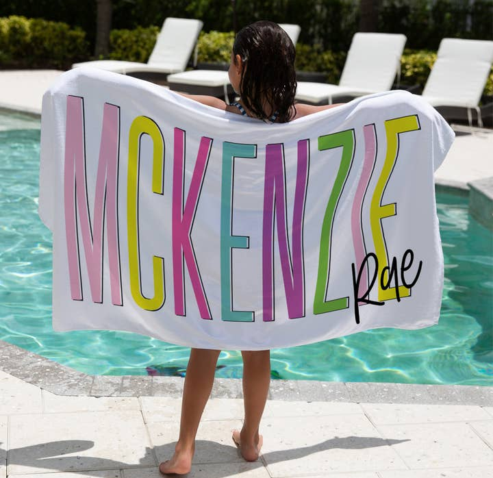 Custom Beach Towels-Large Name