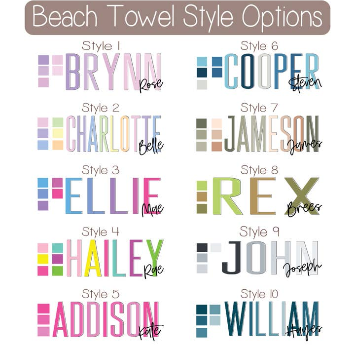 Custom Beach Towels-Large Name