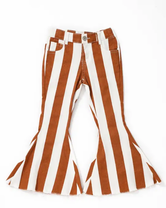 Burnt Orange Striped Flares
