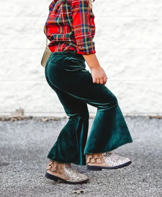 Hunter Green Velour Bells