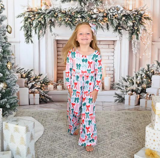 Christmas Bow Romper