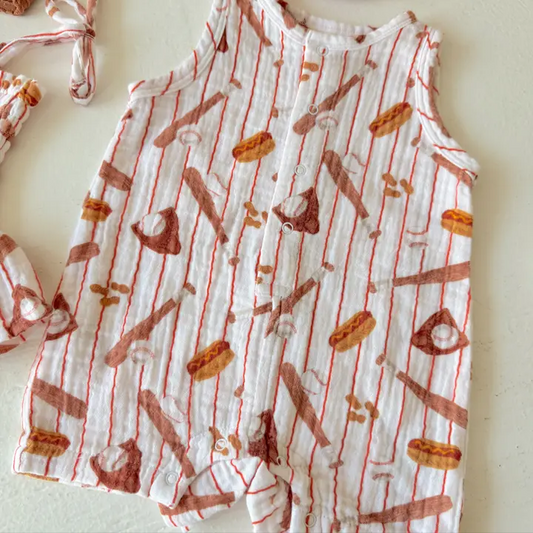 Baseball Button-Up Onesie