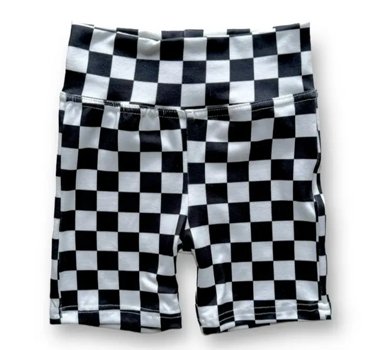 Checkered Biker Shorts