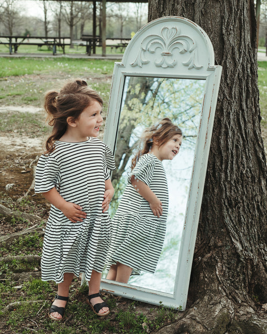 Eve Black and White Stripe Dress