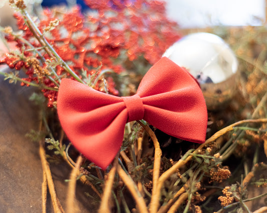 Red Suede Bow